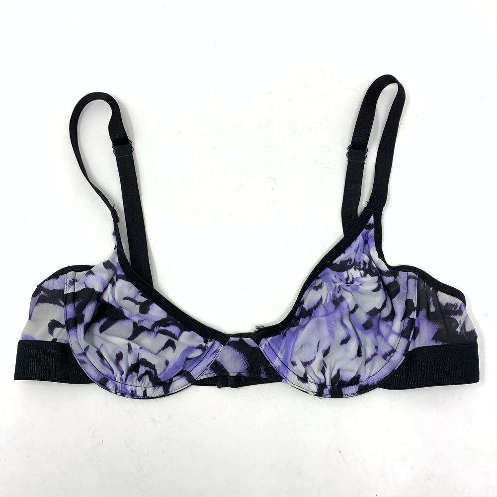Negative Womens Size 32B Abstract Floral Print Unlined Demi Bra